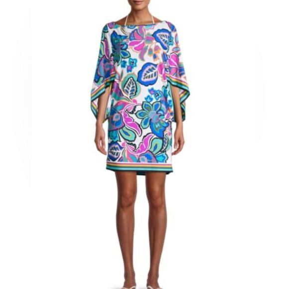 Trina Turk Other - TRINA TURK Mandalay Floral 3/4 Sleeve Coverup Tunic Size L